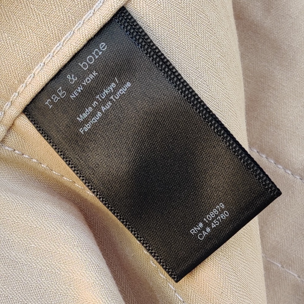 Rag & Bone Standard Chino Pants Mens 36x32 Natural Gray Stretch $228 New NWT - Picture 8 of 16
